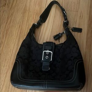 Coach Black Shoulder Bag with Silver Hardware